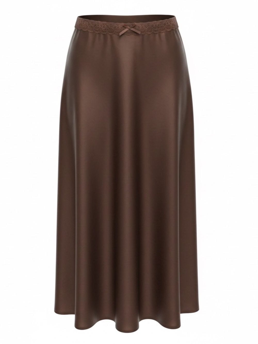 Sans Souci Chocolate Brown Satin Maxi Slip Skirt
